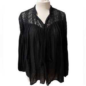 Ralph Lauren Denim & Supply Black Boho Flowy Blouse - XS
